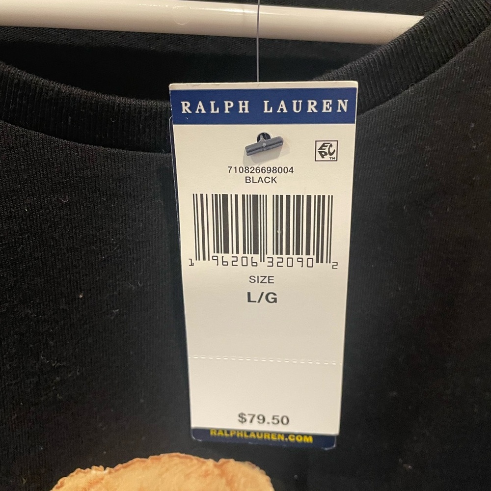 Men’s Polo RalphLauren Black, long sleeve shirt, size large with polo bear logo - Picture 3 of 5